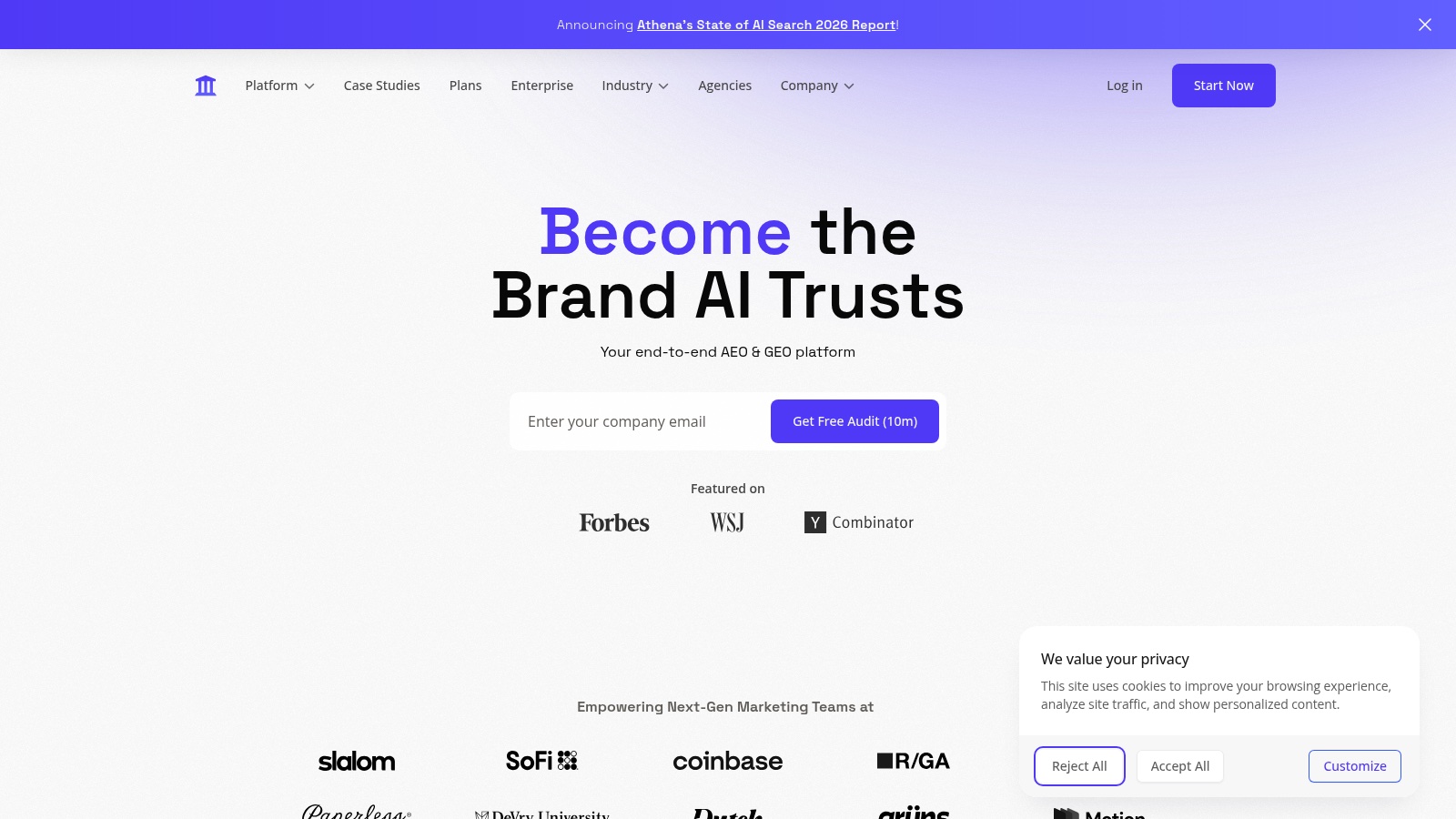 AthenaHQ product screenshot